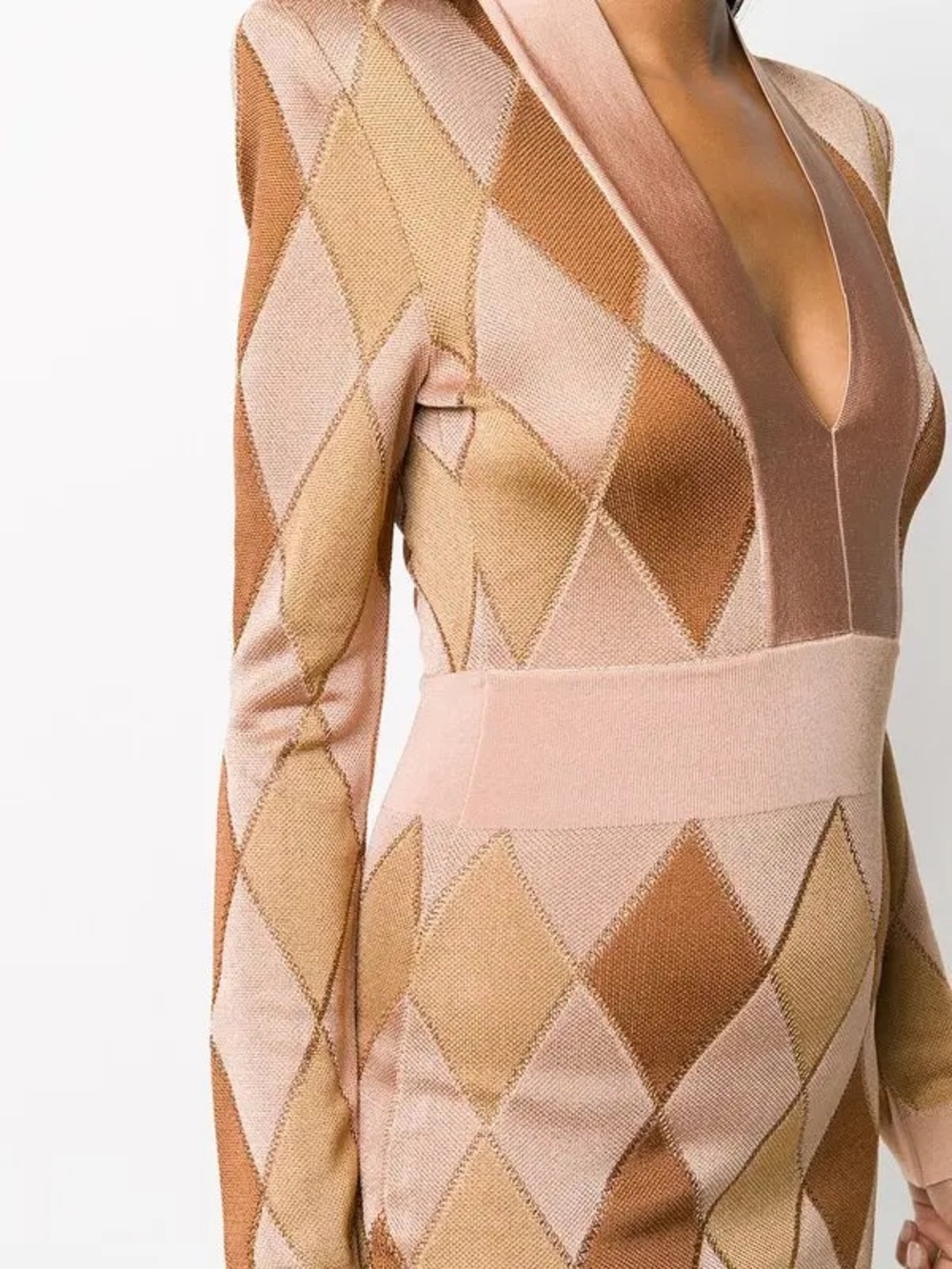 BALMAIN Diamond-Pattern Mini Dress - Picture 5 of 7